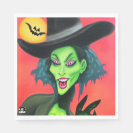 Whimsical Halloween Witch Pappersservett