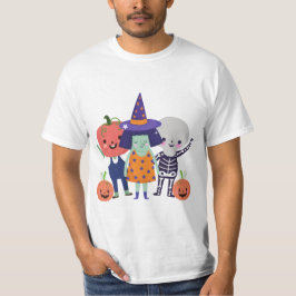 Whimsical Halloween Witch, Skeleton, Pumpkins T Shirt
