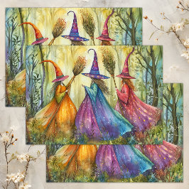 WHIMSICAL HALLOWEEN WITCHES DECOUPAGE