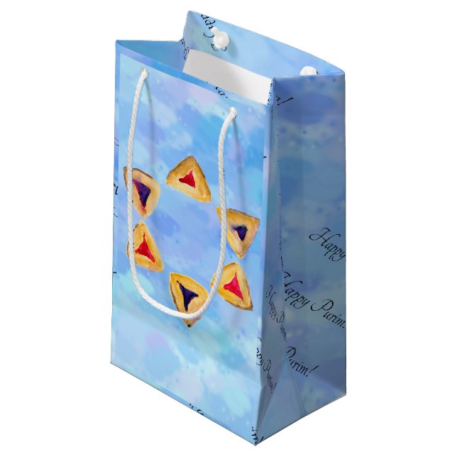 Whimsical Hamantaschen Lycklig Purim Gift Bag (Framsidan Vinklad)