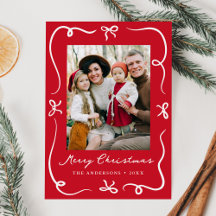 Whimsical Hand Drawn Bows Red 2 Photo jul