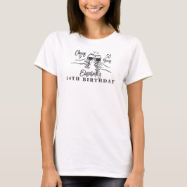 Whimsical Hand Drawn Cheers to 50 Years Birthday T Shirt