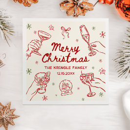 Whimsical Hand Drawn Christmas Party  Pappersservett