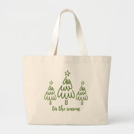 Whimsical Hand Drawn Doodle Green Jumbo Tygkasse