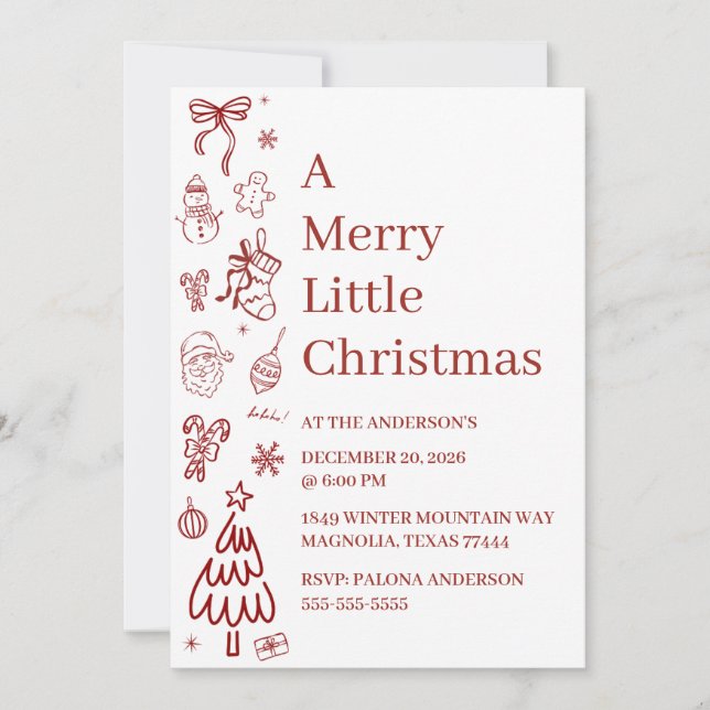 Whimsical Hand Drawn Doodle Red (Framsida)