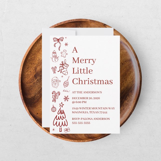 Whimsical Hand Drawn Doodle Red (Skapare uppladdad)