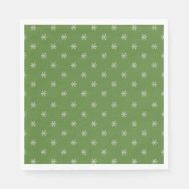 Whimsical Hand Drawn Doodle Snowflake Green Pappersservett