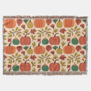 Whimsical Hand Drawn Fall Halloween Pumpkin Seamle Filt