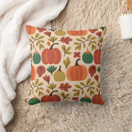 Whimsical Hand Drawn Fall Halloween Pumpkin Seamle Kudde