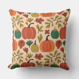 Whimsical Hand Drawn Fall Halloween Pumpkin Seamle Kudde