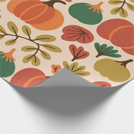 Whimsical Hand Drawn Fall Halloween Pumpkin Seamle Presentpapper