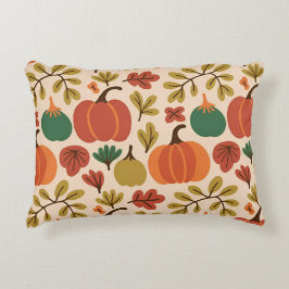 Whimsical Hand Drawn Fall Halloween Pumpkin Seamle Prydnadskudde