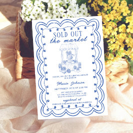 Whimsical Hand Drawn Flower Market Bridal Shower I Inbjudningar