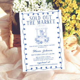 Whimsical Hand Drawn Flower Market Bridal Shower Inbjudningar