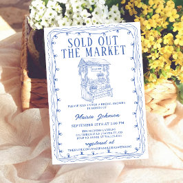 Whimsical Hand Drawn Flower Market Bridal Shower Inbjudningar