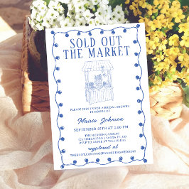 Whimsical Hand Drawn Flower Market Bridal Shower Inbjudningar