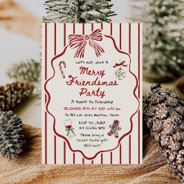 Whimsical Hand Drawn Friendsmas Christmas Party Inbjudningar