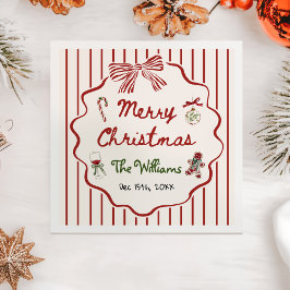 Whimsical Hand Drawn Friendsmas Christmas Party Pappersservett