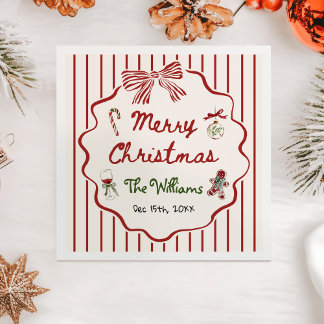 Whimsical Hand Drawn Friendsmas Christmas Party Pappersservett
