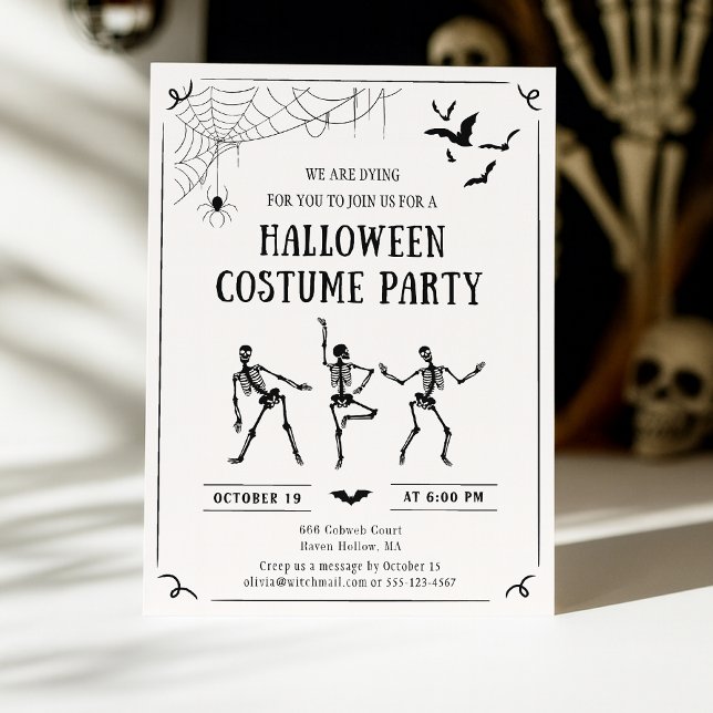 Whimsical Hand-Drawn Halloween Costume-bjudande Inbjudningar (Skapare uppladdad)