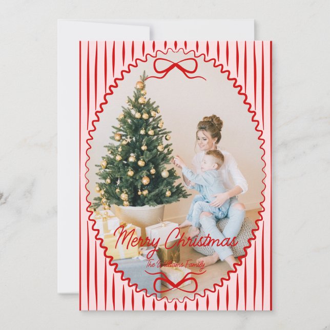 Whimsical Hand Drawn Handwritten Christmas Photo Julkort (Framsida)