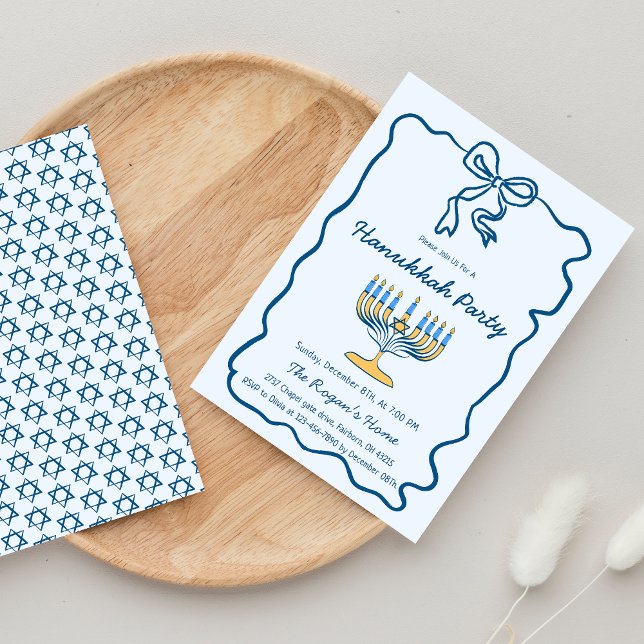 Whimsical Hand Drawn Hanukkah Holiday Party   Inbjudningar (Skapare uppladdad)