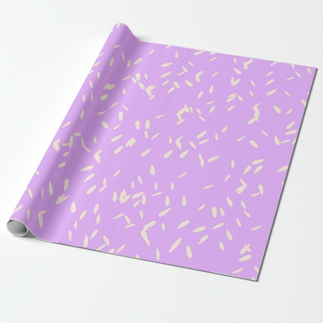 Whimsical Hand-Drawn Pale Yellow Petal Rain Presentpapper (Utrullad)
