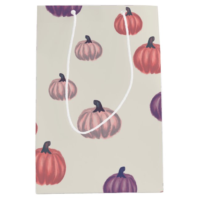 Whimsical Hand Drawn Pumpkin Mönster Gift Bag (Framsidan)