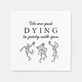 Whimsical Hand Drawn Skeletons Halloween Party Pappersservett