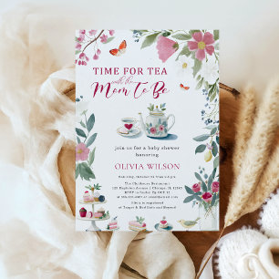 Whimsical Hand Drawn Tea Party Baby Shower Inbjudningar