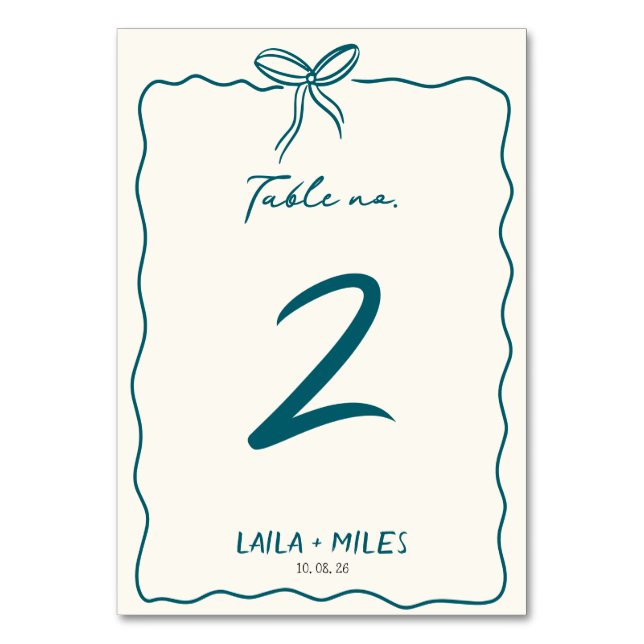 Whimsical Hand drawn wedding Event  Bordsnummer (Framsidan)