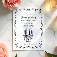 Whimsical Hand Lettered Bow Candelabra Bröllop