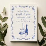 Whimsical Hand Lettered Illustrated Dinner Wedding Inbjudningar<br><div class="desc">Whimsical Hand Lettered Illustrated Dinner Wedding Invitation</div>