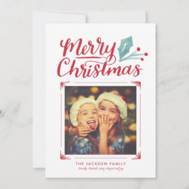 Whimsical Hand Lettered julfoto Julkort