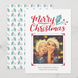 Whimsical Hand Lettered julfoto Julkort