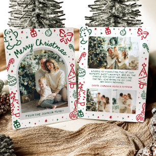 Whimsical Hand plockade Arch Photo God jul Julkort