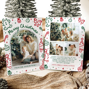 Whimsical Hand plockade Arch Photo God jul Julkort