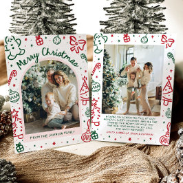 Whimsical Hand plockade Arch Photo God jul Julkort