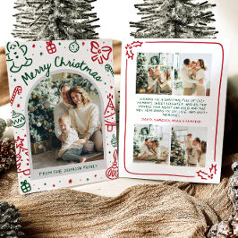 Whimsical Hand plockade Arch Photo God jul Julkort