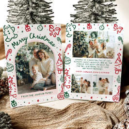 Whimsical Hand plockade Arch Photo God jul Julkort