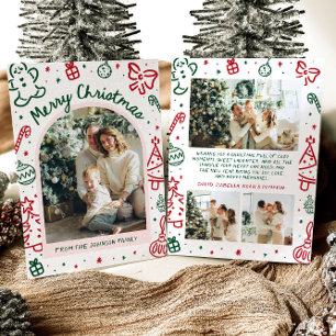 Whimsical Hand plockade Arch Photo God jul Julkort