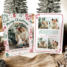 Whimsical Hand plockade Arch Photo God jul Julkort