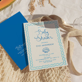Whimsical Hand plockade Beach Baby Shower Inbjudningar