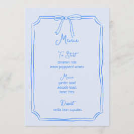 Whimsical Hand plockade Bow Girly Coquette Blue Meny