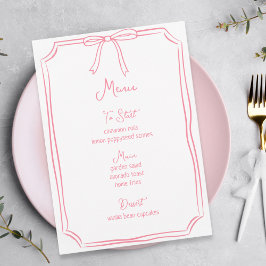 Whimsical Hand plockade Bow Girly Coquette Rosa Meny