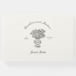 Whimsical, hand plockade bröllop gästböcker