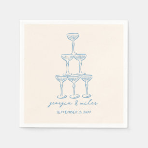 Whimsical Hand plockade Bröllop Napkins Pappersservett