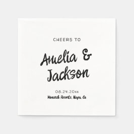 Whimsical Hand plockade bröllopsinbjudan Pappersservett