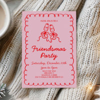 Whimsical Hand plockade Champagne Friendsmas Party