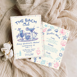 Whimsical Hand plockade Cocktail Bachelorette Helg Inbjudningar